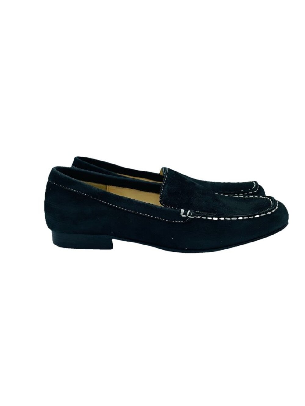 Chadwick's Shoes Womens Size 7.5 Black Suede Leather Slip On Loafers Comfort